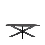LABEL51 Eetkamertafel Zion - Zwart - Mangohout - 210 cm - Ovaal