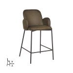 D-MAXX Barkruk Jari - Army green - Microfiber - Zithoogte 65