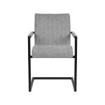 LABEL51 Eetkamerstoel Milo - Zinc - Synthetisch - Black Frame