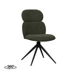 LABEL51 Eetkamerstoel Finn - Forest - Boucle - Black Frame