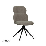 LABEL51 Eetkamerstoel Finn - Truffel grijs - Boucle - Black Frame