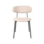 LABEL51 Eetkamerstoel Zack - Naturel - Boucle - Zwart Metalen Frame