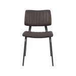 LABEL51 Eetkamerstoel Gusto - Donkerbruin - PU-Leder - Black Frame