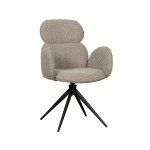 LABEL51 Eetkamerstoel Vidar - Naturel - Boucle - Black Frame