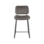 LABEL51 Barkruk Noah - Antraciet - Micro Suede - Laag