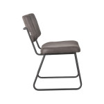 LABEL51 Eetkamerstoel Noah - Antraciet - Micro Suede - Zwart Metalen Frame