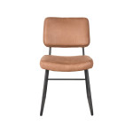 LABEL51 Eetkamerstoel Noah - Cognac - Micro Suede - Black Frame