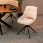LABEL51 Eetkamerstoel Marlow - Naturel - Elite - Black Frame
