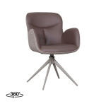 LABEL51 Eetkamerstoel Lasse - Bruin - Microfiber - Taupe Frame