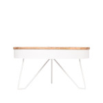 LABEL51 Salontafel Saran - Wit - Mangohout - 80 cm - Rond