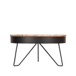 LABEL51 Salontafel Saran - Zwart - Mangohout - 80 cm - Rond