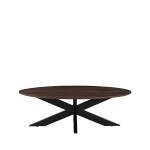 LABEL51 Salontafel James - Espresso - Mangohout - 130 cm - Rond