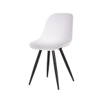 LABEL51 Eetkamerstoel Monza - Wit - Kunststof - Black Frame
