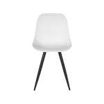 LABEL51 Eetkamerstoel Monza - Wit - Kunststof - Zwart Metalen Frame