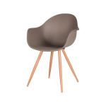 LABEL51 Eetkamerstoel Parma - Coffee - Kunststof - Oak Metal Woodcover