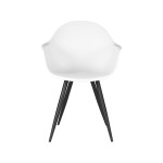 LABEL51 Eetkamerstoel Luca - Wit - Kunststof - Black Frame