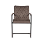 LABEL51 Eetkamerstoel Denmark - Antraciet - Microfiber - Black Frame