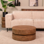 LABEL51 Salontafel Milly - Nature - Mangohout - 70 cm - Rond