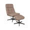 LABEL51 Fauteuil Alvar - Taupe - Micro Suede - Incl. Hocker