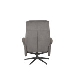 LABEL51 Fauteuil Bergen - Antraciet - Cosmo - Incl. Hocker