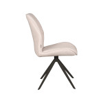 LABEL51 Eetkamerstoel Comfy - Naturel - - Zwart Metalen Frame