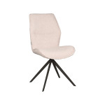LABEL51 Eetkamerstoel Comfy - Naturel - Boucle - Zwart Metaal