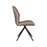 LABEL51 Eetkamerstoel Comfy - Taupe - - Zwart Metalen Frame