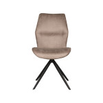 LABEL51 Eetkamerstoel Comfy - Taupe - Micro Suede - Zwart Metalen Frame