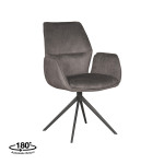 LABEL51 Eetkamerstoel Mellow - Antraciet - Cosmo - Zwart Metalen Frame