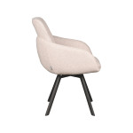 LABEL51 Eetkamerstoel Beauty - Naturel - Boucle - Black Frame