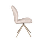 LABEL51 Eetkamerstoel Comfy - Naturel - - Taupe Metalen Frame