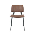 LABEL51 Eetkamerstoel Gusto - Bruin - PU-Leder - Black Frame