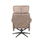 LABEL51 Fauteuil Verdal - Taupe - Micro Suede - Incl. Hocker