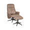 LABEL51 Fauteuil Bergen - Taupe - Micro Suede - Incl. Hocker