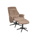 LABEL51 Fauteuil Bergen - Taupe - - Incl. Hocker
