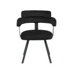 LABEL51 Eetkamerstoel Bardio - Zwart - Fluweel - Black Frame