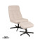 LABEL51 Fauteuil Alvar - Naturel - Boucle - Incl. Hocker