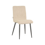 LABEL51 Eetkamerstoel Sam - Naturel - Boucle - Zwart Metalen Frame