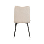LABEL51 Eetkamerstoel Riv - Naturel - Stof - Black Frame