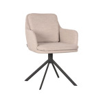 LABEL51 Eetkamerstoel Joy - Naturel - Boucle - Zwart Metalen Frame