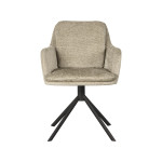 LABEL51 Eetkamerstoel Joy - Beige - - Zwart Metalen Frame