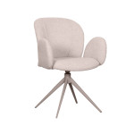 LABEL51 Eetkamerstoel Kimball - Naturel - Boucle - Taupe Metalen Frame