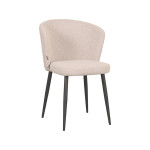 LABEL51 Eetkamerstoel Wave - Naturel - Boucle - Black Frame