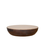 LABEL51 Salontafel Bowl - Espresso - Travertin - 90 cm - Rond