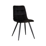 LABEL51 Eetkamerstoel Bistro - Zwart - Fluweel - Black Frame