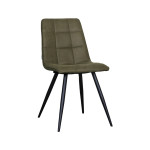 LABEL51 Eetkamerstoel Bistro - Moss - Micro Suede - Black Frame