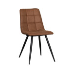 LABEL51 Eetkamerstoel Bistro - Cognac - Micro Suede - Black Frame