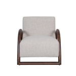 LABEL51 Fauteuil Viggo - Naturel - Boucle - Walnoot onderstel