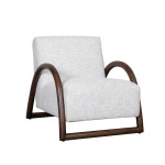 LABEL51 Fauteuil Viggo - Naturel - Boucle - Walnoot onderstel