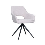 LABEL51 Eetkamerstoel Finley - Naturel - Boucle - Black Frame